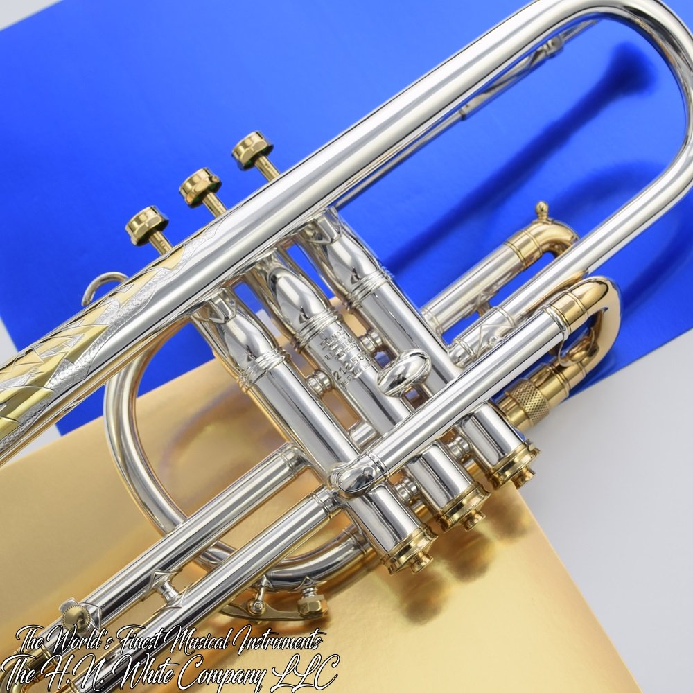 1938 Vintage King H N White Silver Tone Master Model Cornet SN 212589 1938-vintage-king-h-n-white-silver-tone-master-model-cornet-sn-212589