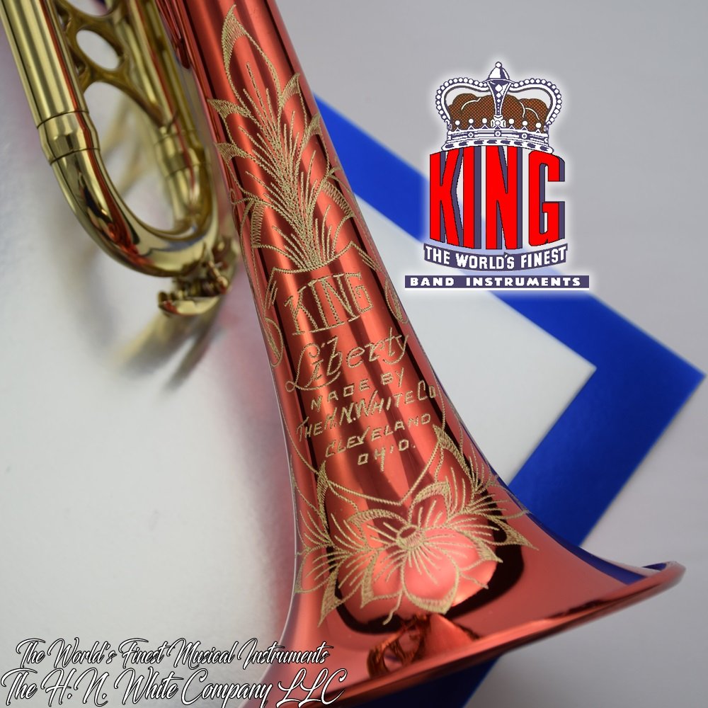 1950 Vintage King H. N. White Liberty Trumpet Player Red SN